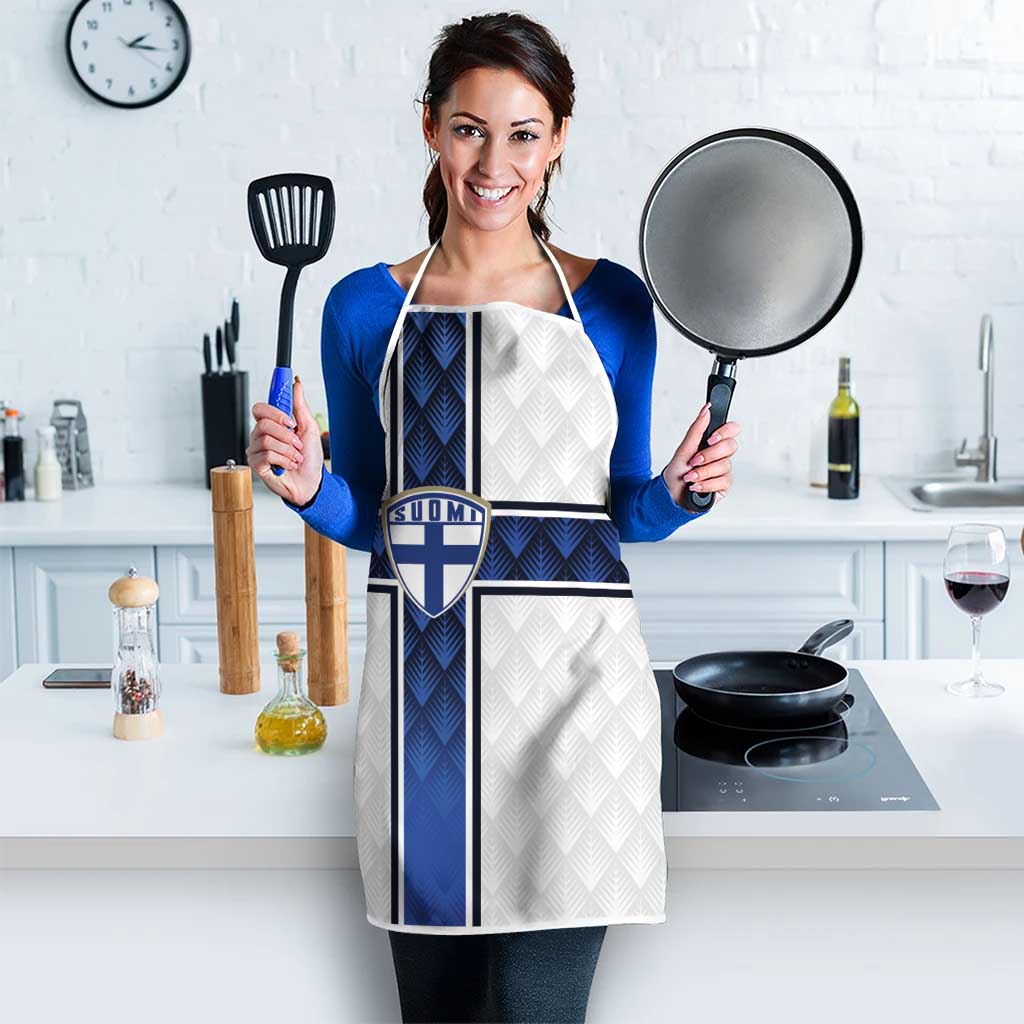 Finland National Football Apron Pine Trees with Diamond Shapes - Wonder Print Shop