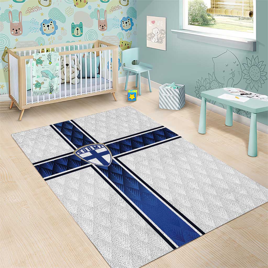 Finland National Football Area Rug Pine Trees with Diamond Shapes - Wonder Print Shop