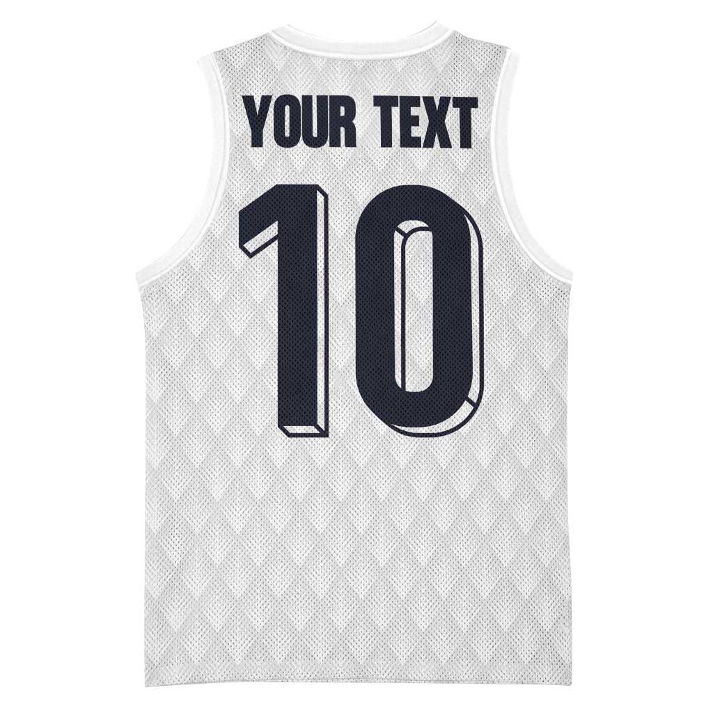 Custom Finland National Football Basketball Jersey Pine Trees with Diamond Shapes - Wonder Print Shop