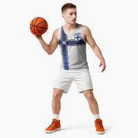 Custom Finland National Football Basketball Jersey Pine Trees with Diamond Shapes - Wonder Print Shop