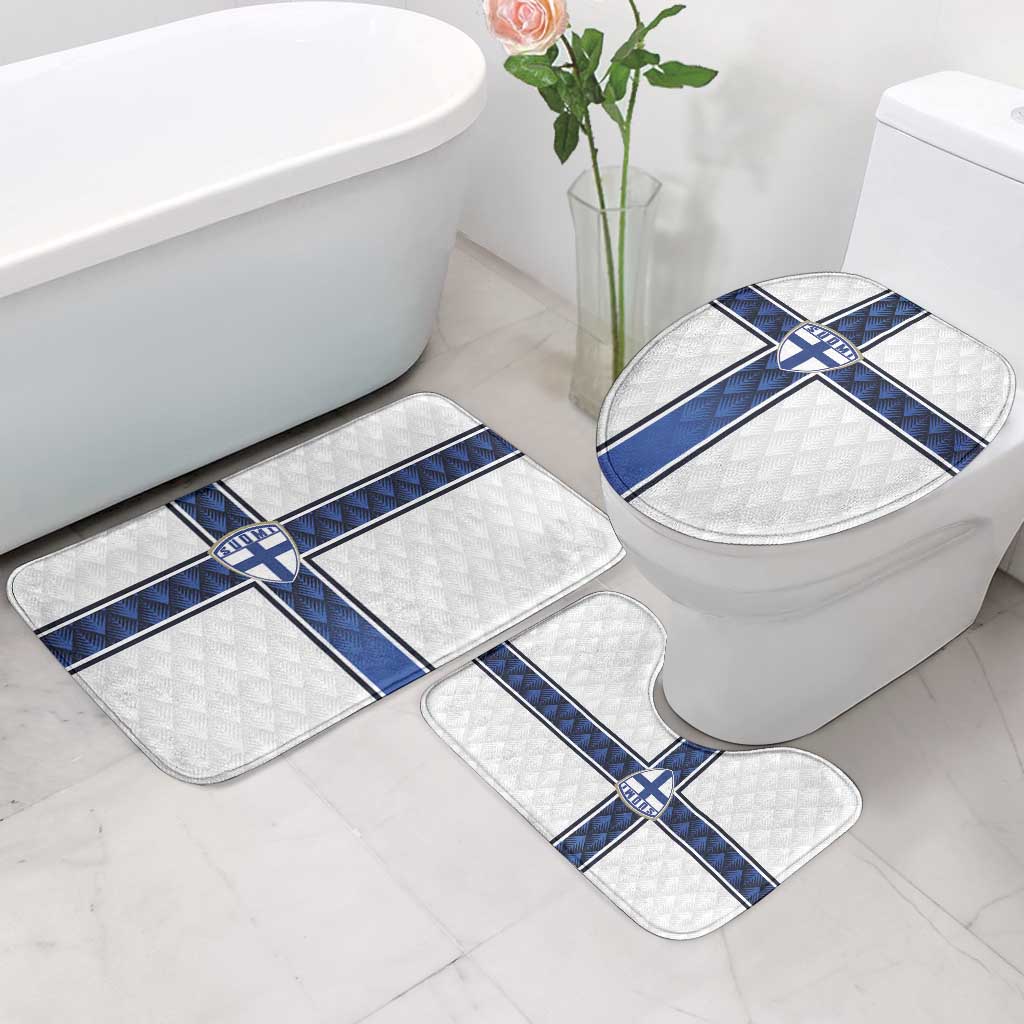 Finland National Football Bathroom Set Pine Trees with Diamond Shapes - Wonder Print Shop