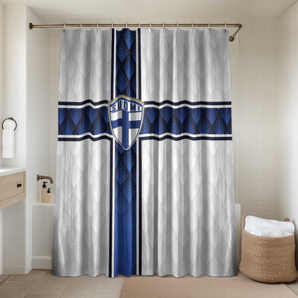 Finland National Football Bathroom Set Pine Trees with Diamond Shapes - Wonder Print Shop