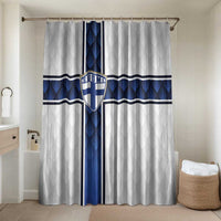 Finland National Football Bathroom Set Pine Trees with Diamond Shapes - Wonder Print Shop