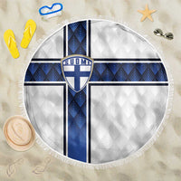 Finland National Football Beach Blanket Pine Trees with Diamond Shapes - Wonder Print Shop