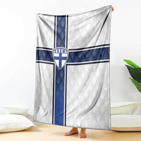 Finland National Football Blanket Pine Trees with Diamond Shapes - Wonder Print Shop