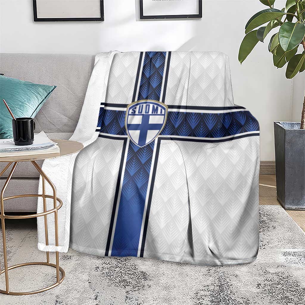 Finland National Football Blanket Pine Trees with Diamond Shapes - Wonder Print Shop