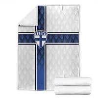 Finland National Football Blanket Pine Trees with Diamond Shapes - Wonder Print Shop