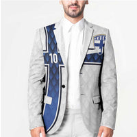 Custom Finland National Football Blazer Pine Trees with Diamond Shapes - Wonder Print Shop