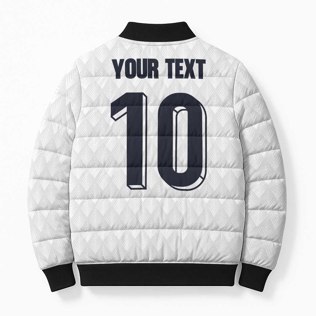 Custom Finland National Football Bomber Puffer Jacket Pine Trees with Diamond Shapes - Wonder Print Shop