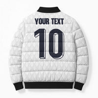 Custom Finland National Football Bomber Puffer Jacket Pine Trees with Diamond Shapes - Wonder Print Shop