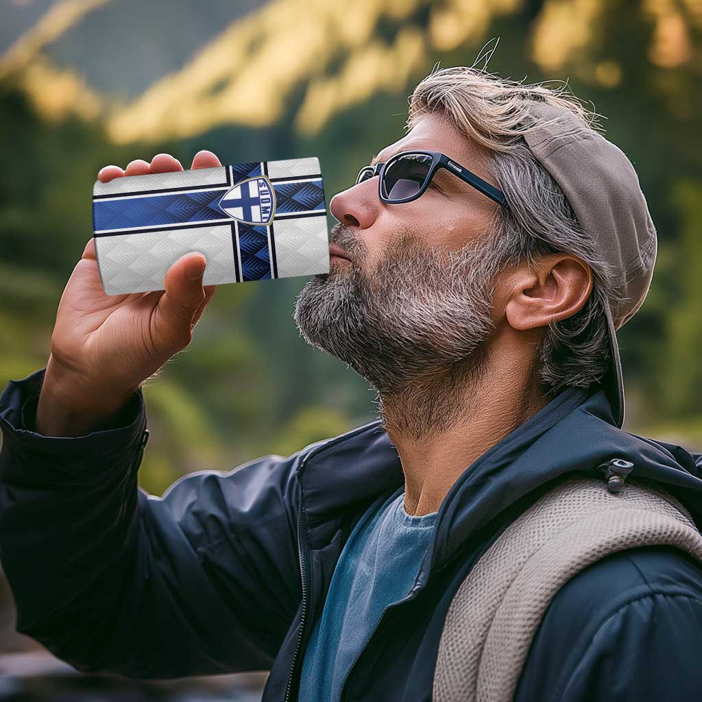 Custom Finland National Football 4 in 1 Can Cooler Tumbler Pine Trees with Diamond Shapes - Wonder Print Shop