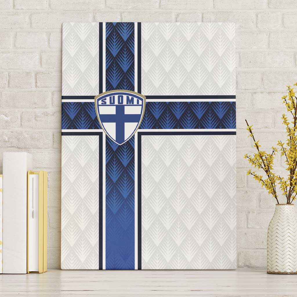 Finland National Football Canvas Wall Art Pine Trees with Diamond Shapes - Wonder Print Shop