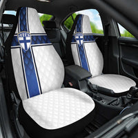 Finland National Football Car Seat Cover Pine Trees with Diamond Shapes - Wonder Print Shop