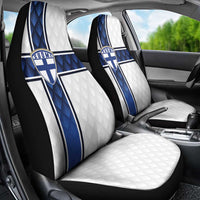 Finland National Football Car Seat Cover Pine Trees with Diamond Shapes - Wonder Print Shop