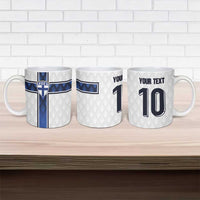 Custom Finland National Football Ceramic Mug Pine Trees with Diamond Shapes - Wonder Print Shop