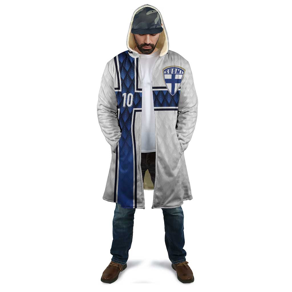 Custom Finland National Football Cloak Pine Trees with Diamond Shapes - Wonder Print Shop