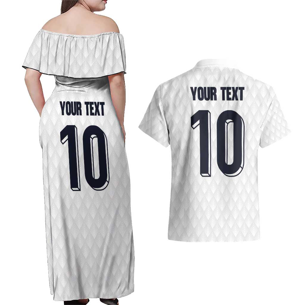 Custom Finland National Football Couples Matching Off Shoulder Maxi Dress and Hawaiian Shirt Pine Trees with Diamond Shapes - Wonder Print Shop