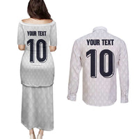 Custom Finland National Football Couples Matching Puletasi and Long Sleeve Button Shirt Pine Trees with Diamond Shapes - Wonder Print Shop