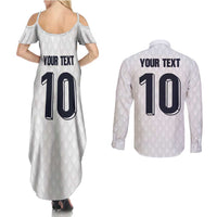 Custom Finland National Football Couples Matching Summer Maxi Dress and Long Sleeve Button Shirt Pine Trees with Diamond Shapes - Wonder Print Shop