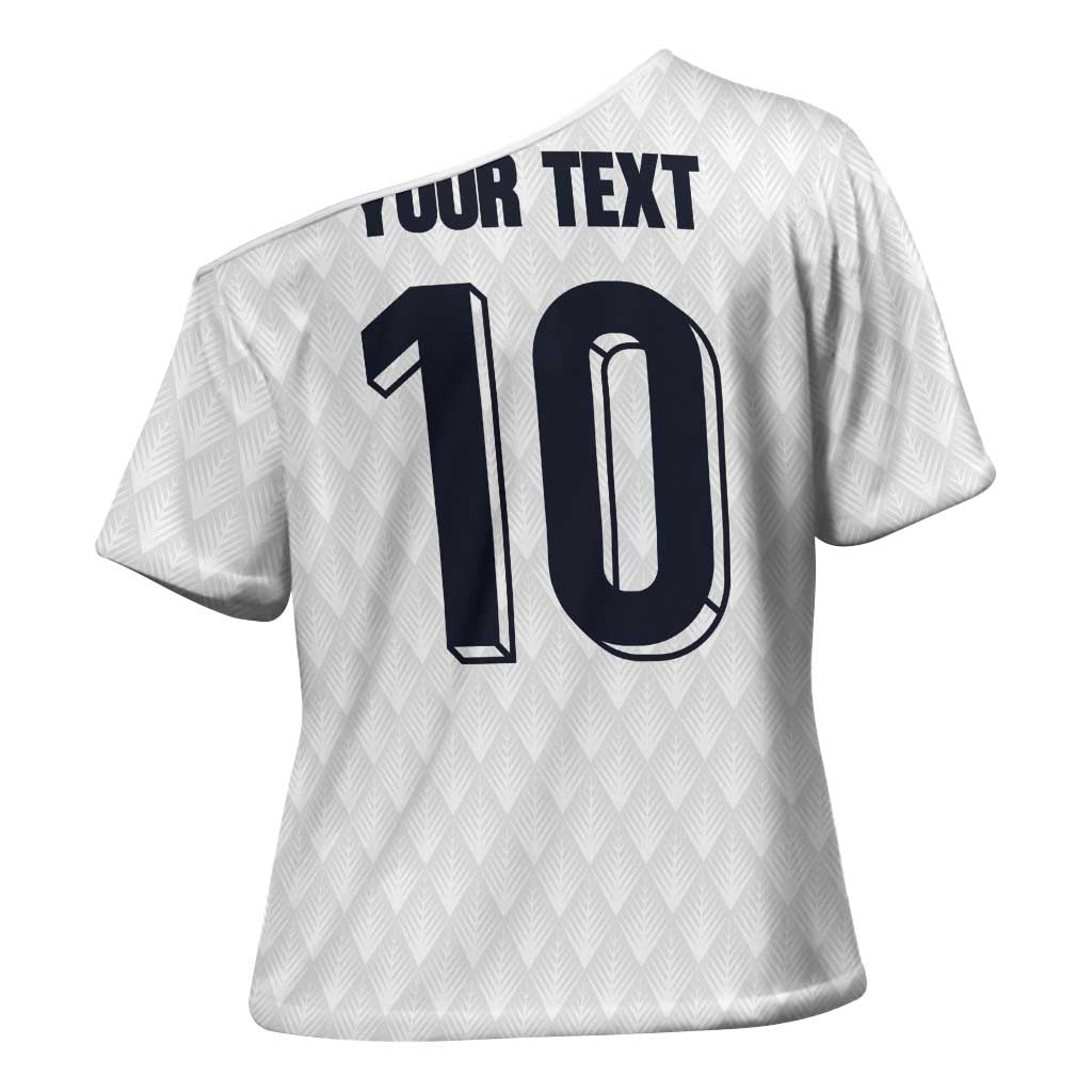 Custom Finland National Football Cross Shoulder Shirt Pine Trees with Diamond Shapes - Wonder Print Shop