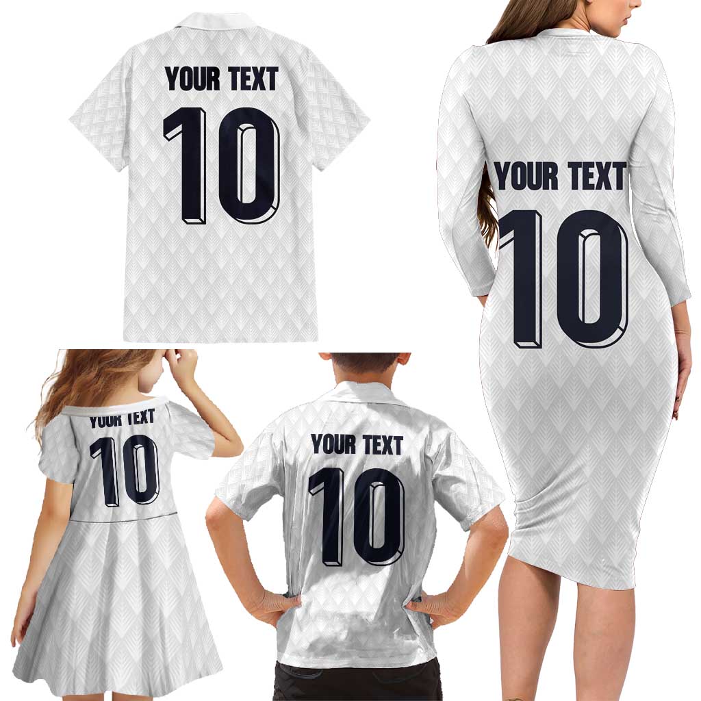 Custom Finland National Football Family Matching Long Sleeve Bodycon Dress and Hawaiian Shirt Pine Trees with Diamond Shapes - Wonder Print Shop