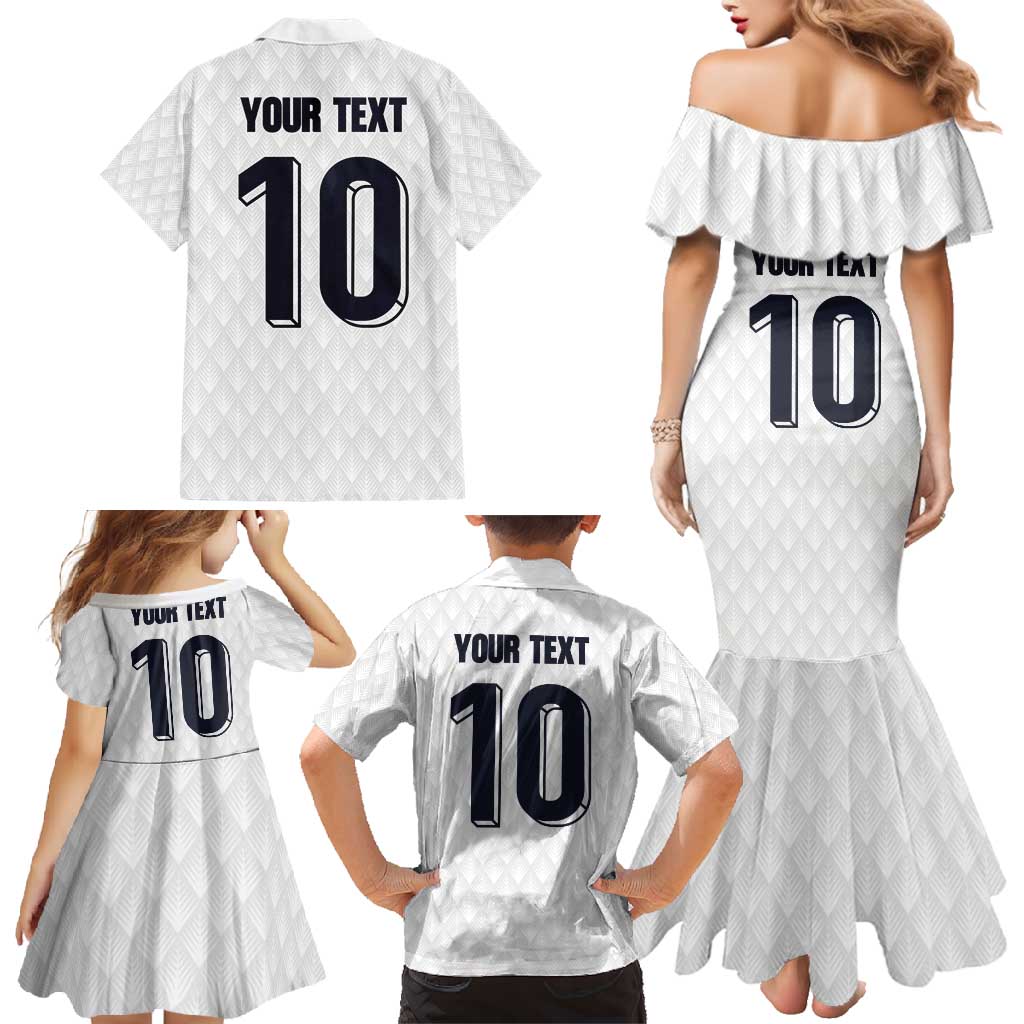 Custom Finland National Football Family Matching Mermaid Dress and Hawaiian Shirt Pine Trees with Diamond Shapes - Wonder Print Shop