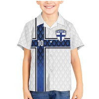 Custom Finland National Football Family Matching Mermaid Dress and Hawaiian Shirt Pine Trees with Diamond Shapes - Wonder Print Shop