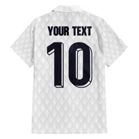 Custom Finland National Football Family Matching Off The Shoulder Long Sleeve Dress and Hawaiian Shirt Pine Trees with Diamond Shapes - Wonder Print Shop