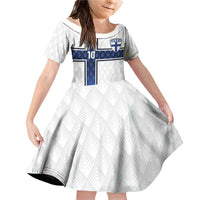 Custom Finland National Football Family Matching Off Shoulder Short Dress and Hawaiian Shirt Pine Trees with Diamond Shapes - Wonder Print Shop