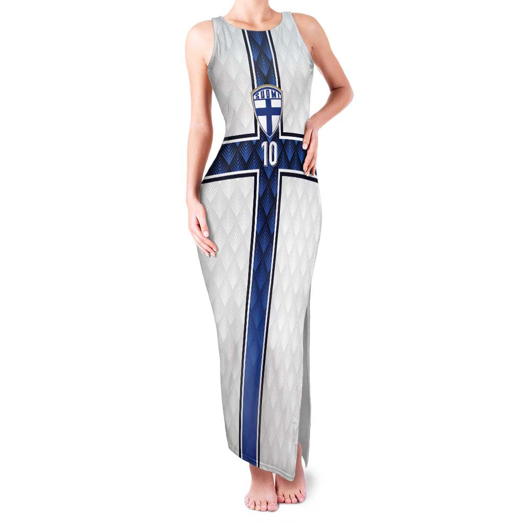 Custom Finland National Football Family Matching Tank Maxi Dress and Hawaiian Shirt Pine Trees with Diamond Shapes - Wonder Print Shop