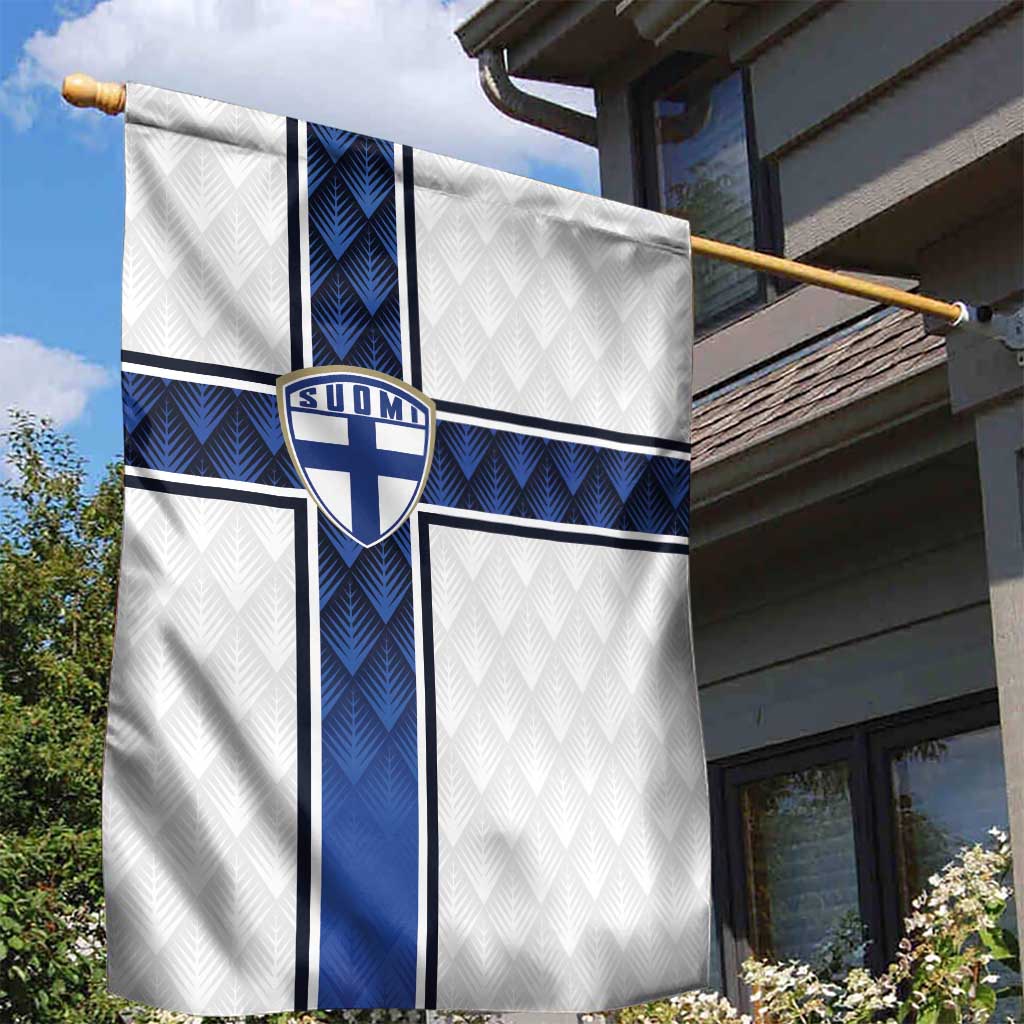 Finland National Football Garden Flag Pine Trees with Diamond Shapes - Wonder Print Shop