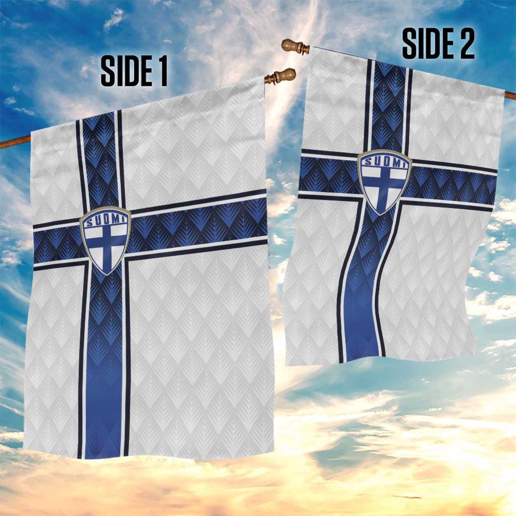 Finland National Football Garden Flag Pine Trees with Diamond Shapes - Wonder Print Shop