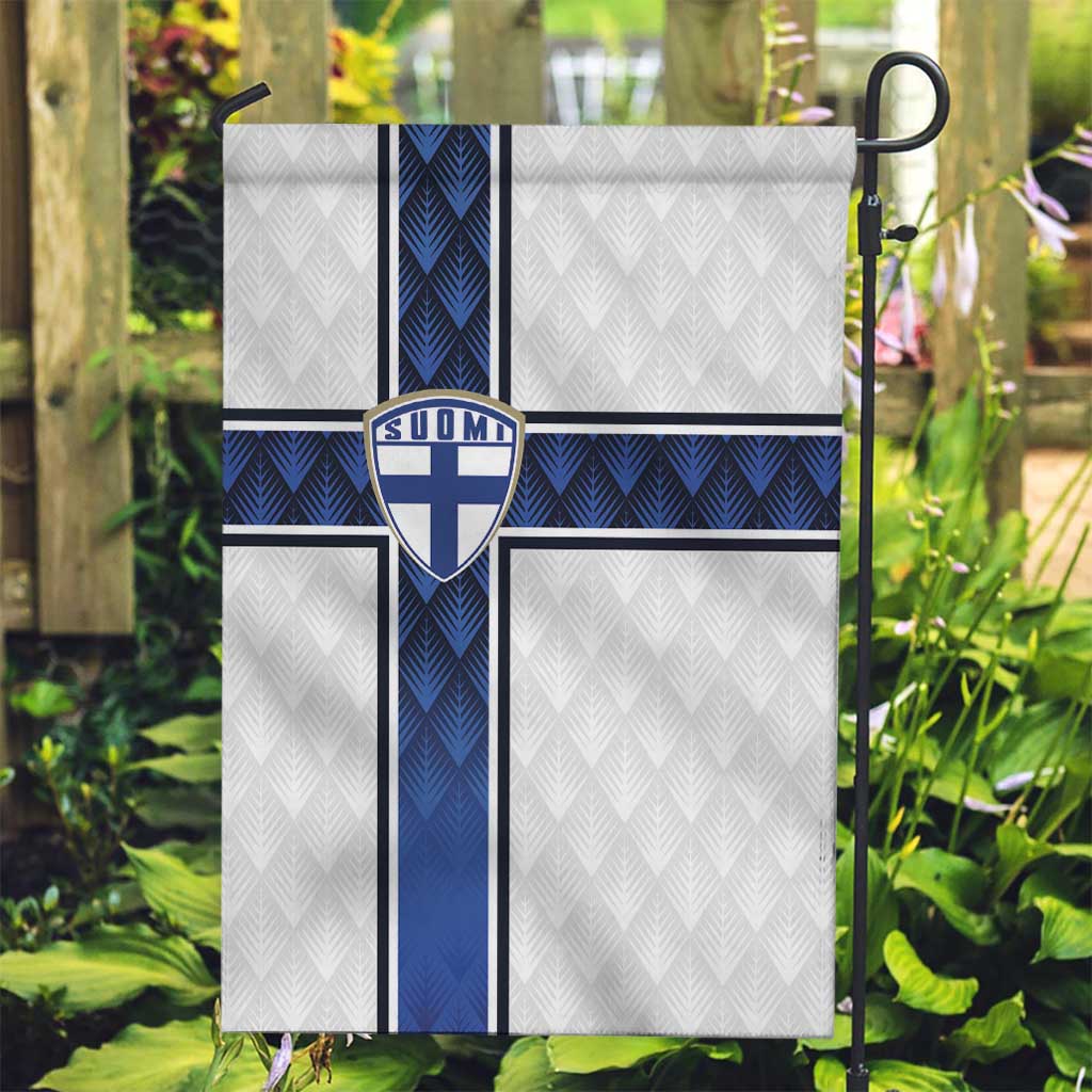 Finland National Football Garden Flag Pine Trees with Diamond Shapes - Wonder Print Shop