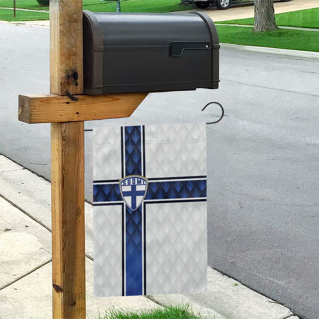 Finland National Football Garden Flag Pine Trees with Diamond Shapes - Wonder Print Shop