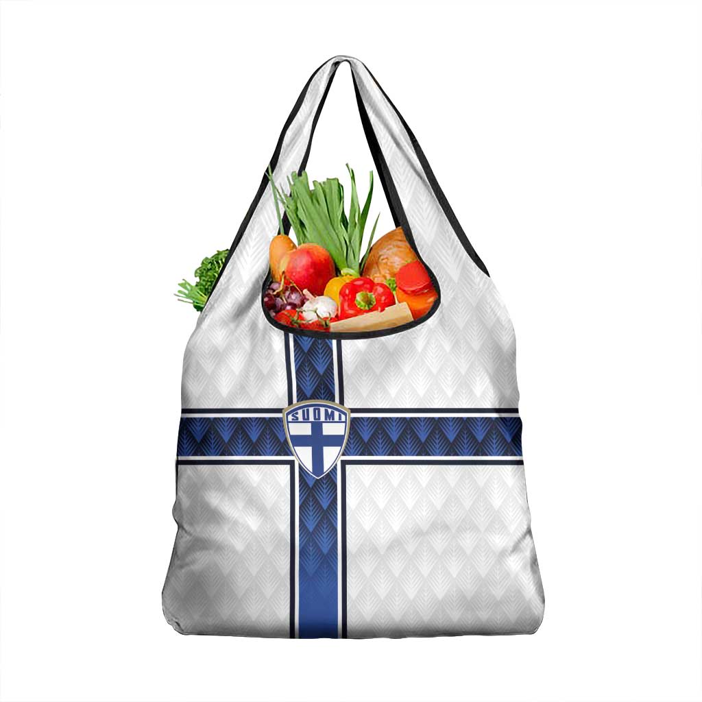 Finland National Football Grocery Bag Pine Trees with Diamond Shapes - Wonder Print Shop