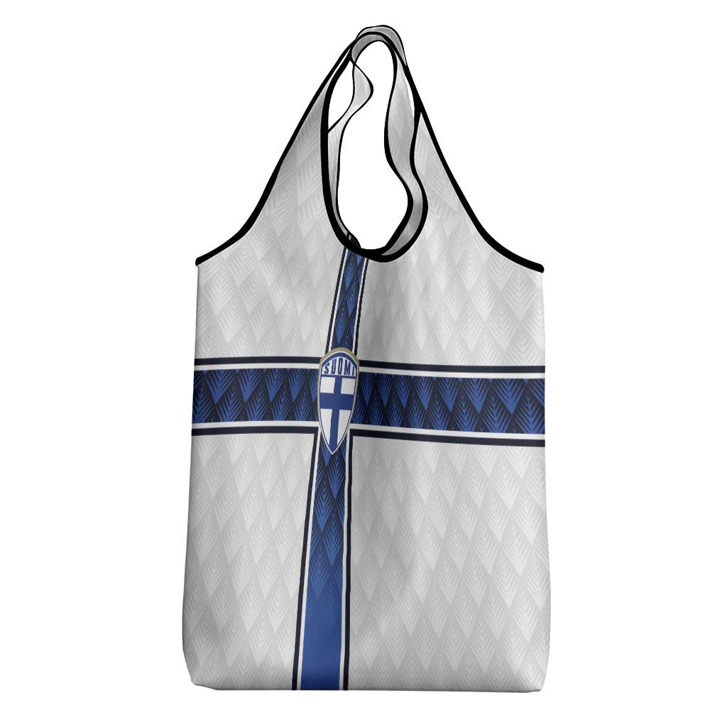 Finland National Football Grocery Bag Pine Trees with Diamond Shapes - Wonder Print Shop