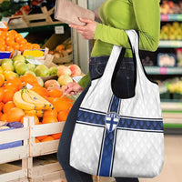 Finland National Football Grocery Bag Pine Trees with Diamond Shapes - Wonder Print Shop