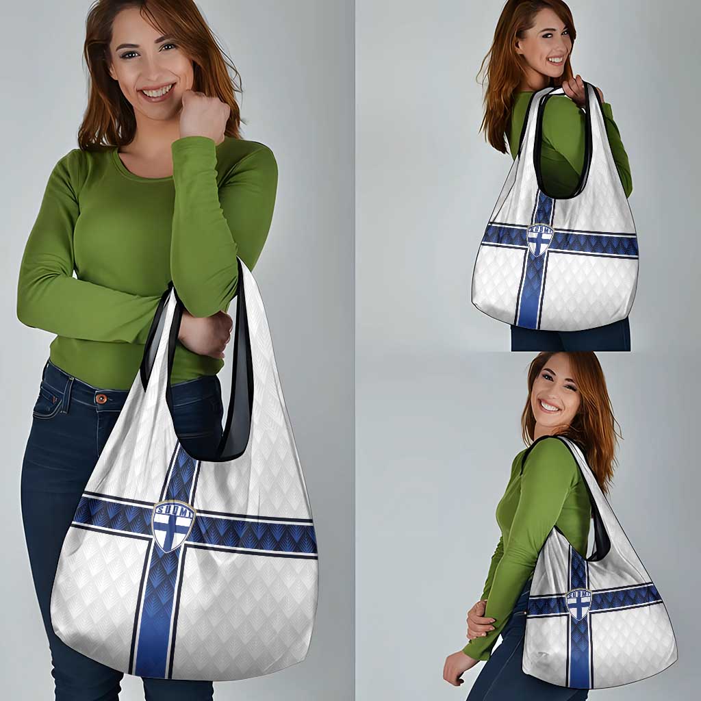 Finland National Football Grocery Bag Pine Trees with Diamond Shapes - Wonder Print Shop