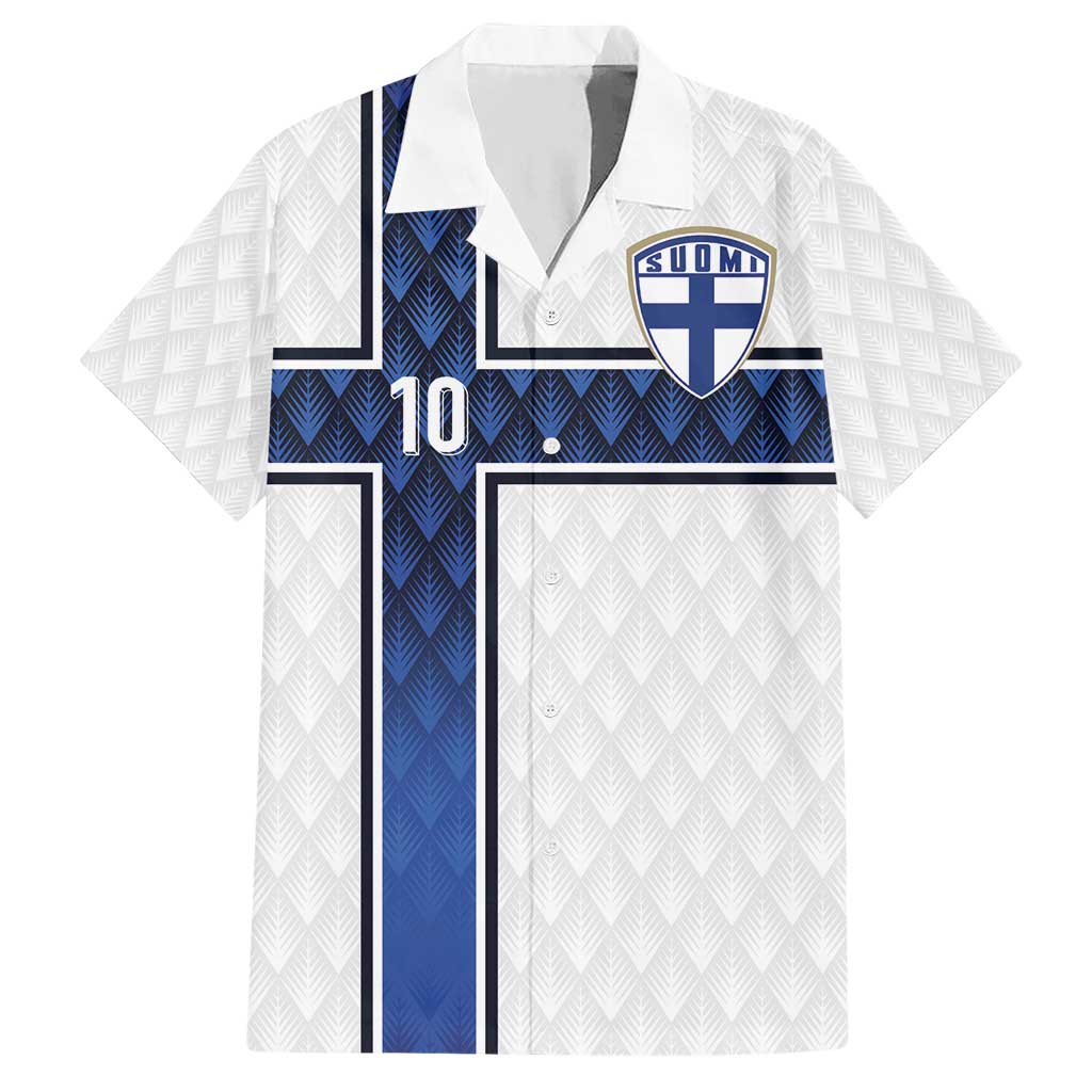 Custom Finland National Football Hawaiian Shirt Pine Trees with Diamond Shapes - Wonder Print Shop
