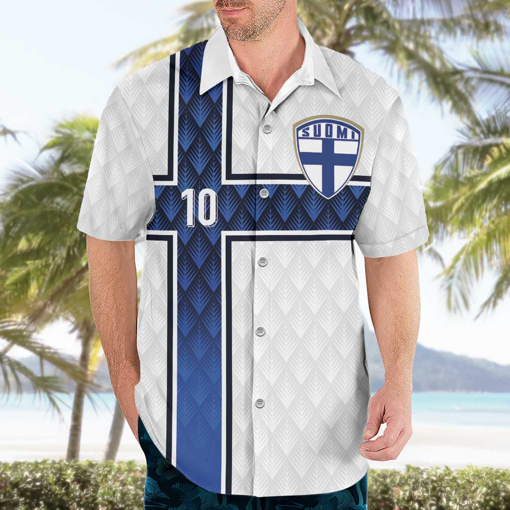 Custom Finland National Football Hawaiian Shirt Pine Trees with Diamond Shapes - Wonder Print Shop