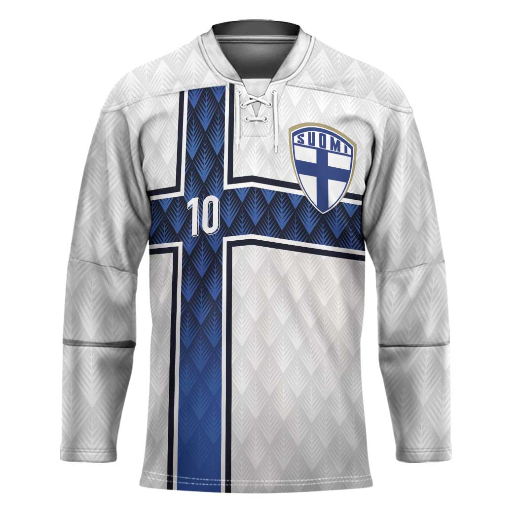 Custom Finland National Football Hockey Jersey Pine Trees with Diamond Shapes - Wonder Print Shop