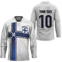 Custom Finland National Football Hockey Jersey Pine Trees with Diamond Shapes - Wonder Print Shop