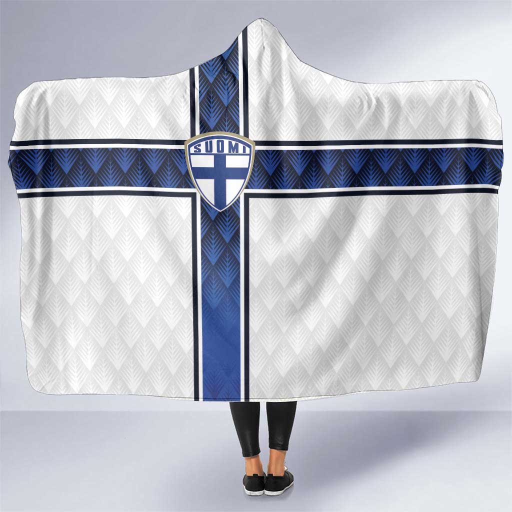 Finland National Football Hooded Blanket Pine Trees with Diamond Shapes - Wonder Print Shop