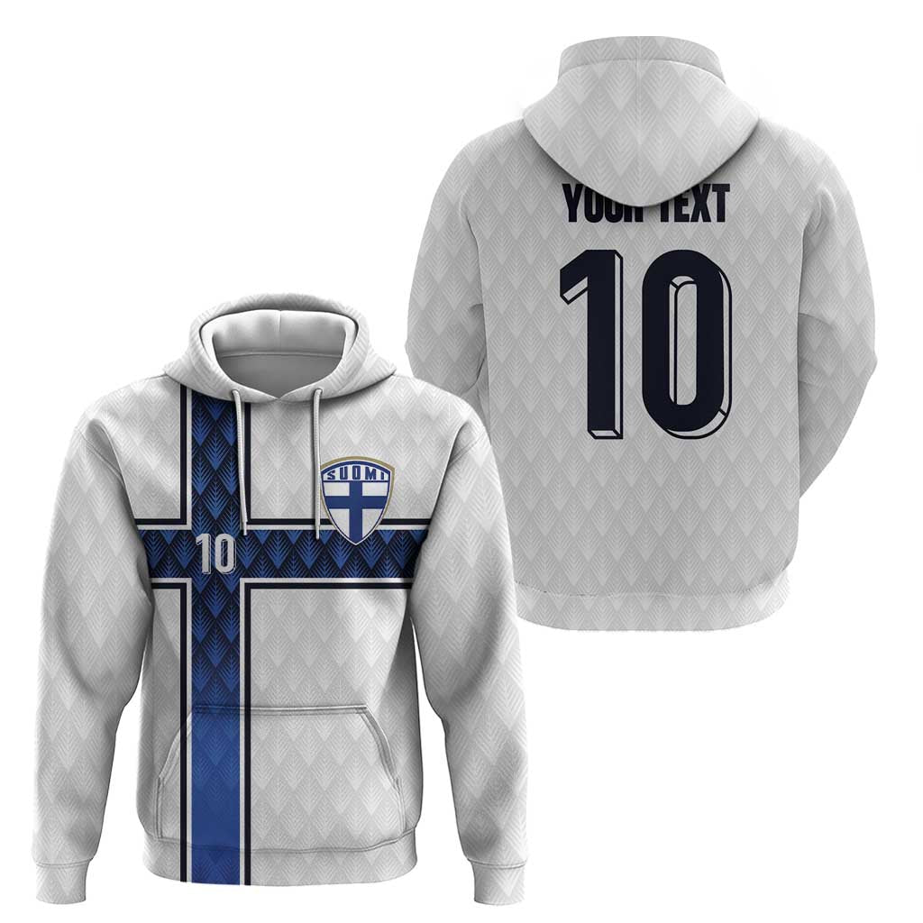 Custom Finland National Football Hoodie Pine Trees with Diamond Shapes - Wonder Print Shop