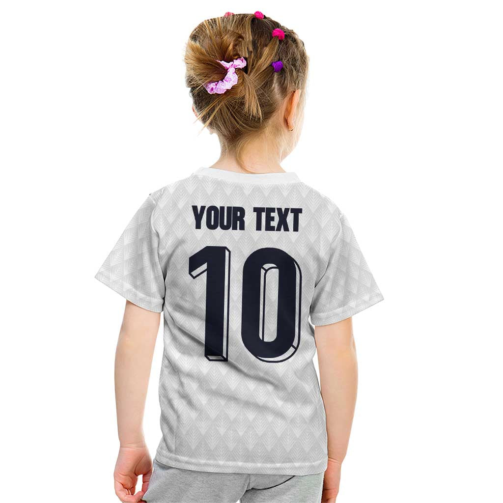 Custom Finland National Football Kid T Shirt Pine Trees with Diamond Shapes - Wonder Print Shop