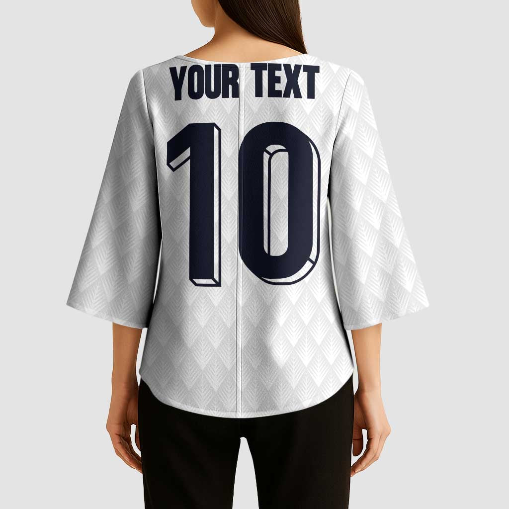 Custom Finland National Football Kimono Sleeve Blouse Pine Trees with Diamond Shapes - Wonder Print Shop