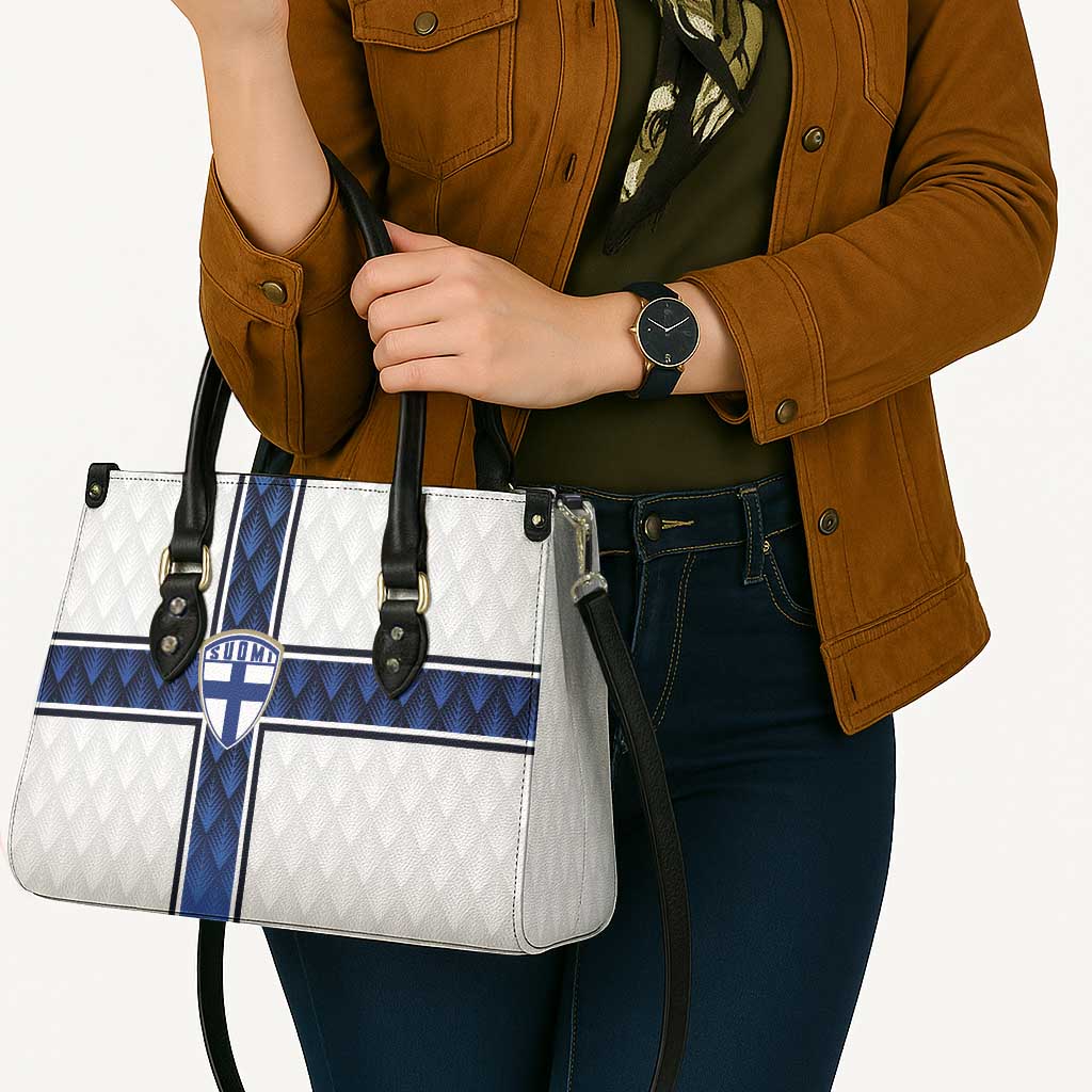 Finland National Football Leather Bag Pine Trees with Diamond Shapes - Wonder Print Shop