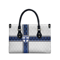 Finland National Football Leather Bag Pine Trees with Diamond Shapes - Wonder Print Shop