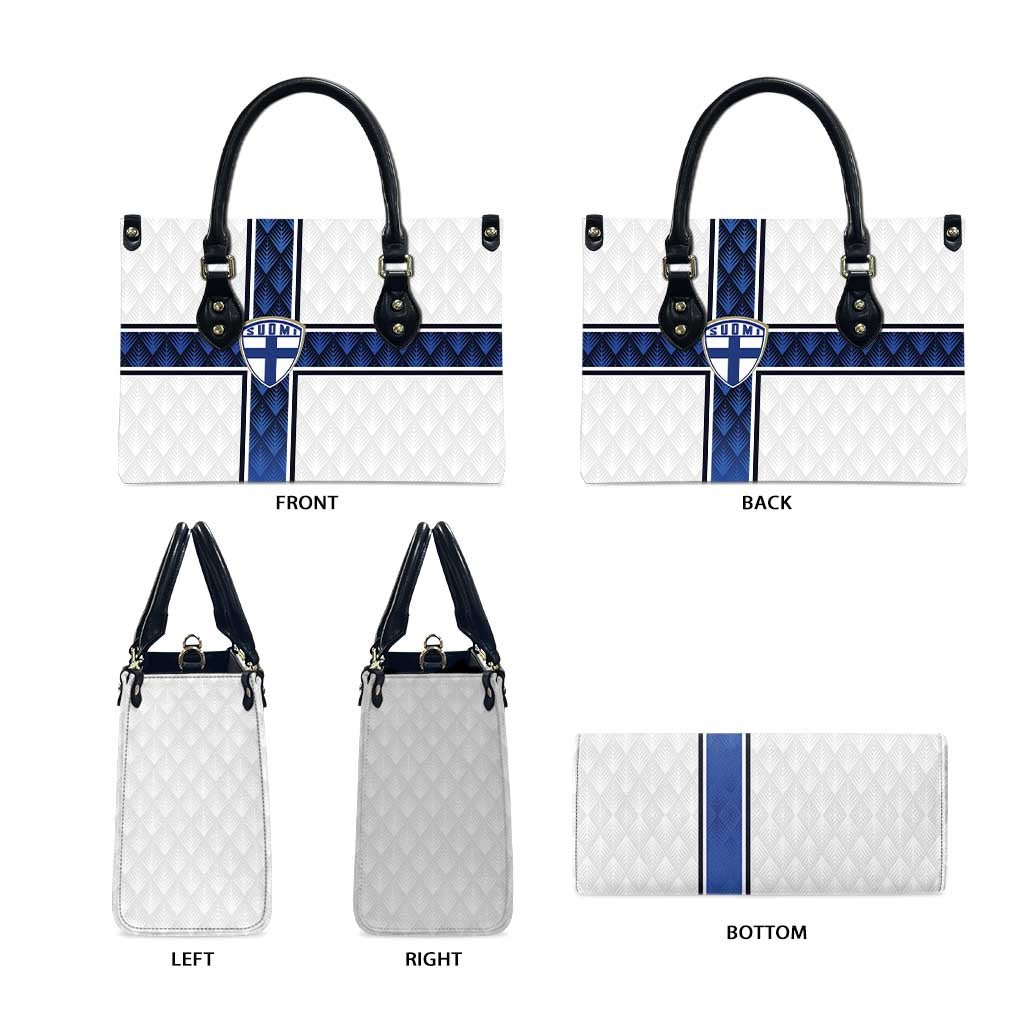 Finland National Football Leather Bag Pine Trees with Diamond Shapes - Wonder Print Shop