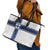 Finland National Football Leather Tote Bag Pine Trees with Diamond Shapes - Wonder Print Shop
